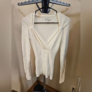 Cache Cream Long Sleeve Sweater Top
